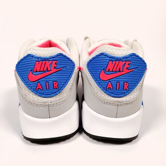 Nike Air Max 90 White/Hot Coral-Blue Crystal Womens Size 7 DA8856 100 Good Con - Picture 4 of 15